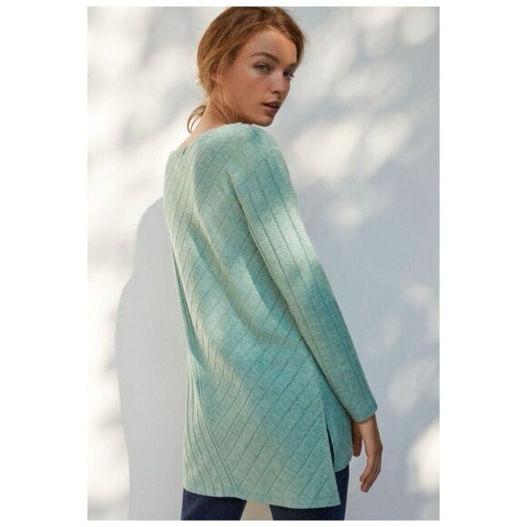 Anthropologie Maeve Women's Devine Tunic Top Long Sleeve Size XS Mint Green - Picture 2 of 11